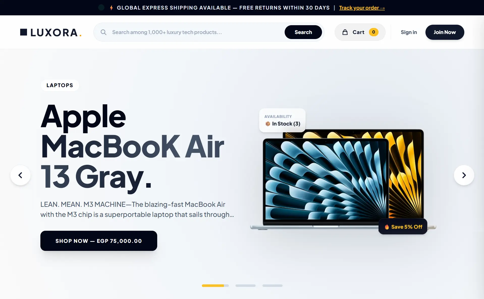 LUXORA — E-Commerce Platform
